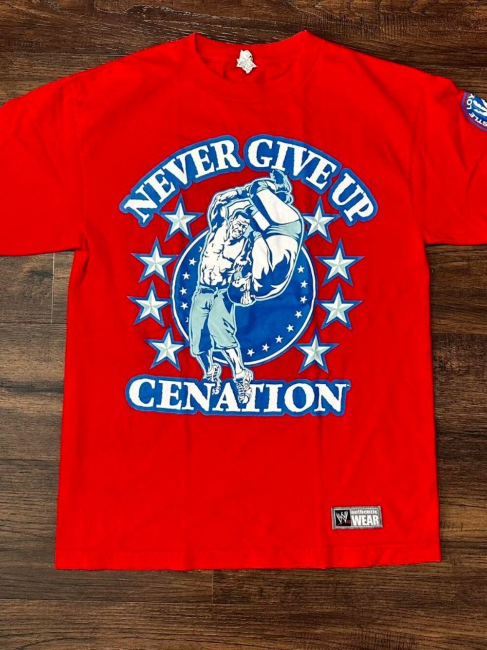 WWE RED JOHN CENA NEVER GIVE UP TEE SIZE M
